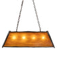 Meyda Lighting Sticks 42" 4-Light Antique Black Island Pendant Light With Honey Amber Shade Glass