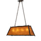 Meyda Lighting Sticks 42" 4-Light Antique Black Island Pendant Light With Honey Amber Shade Glass