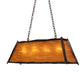 Meyda Lighting Sticks 42" 4-Light Antique Black Island Pendant Light With Honey Amber Shade Glass