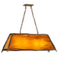 Meyda Lighting Sticks 42" 4-Light Antique Copper Island Pendant Light With Honey Amber Shade Glass