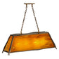 Meyda Lighting Sticks 42" 4-Light Antique Copper Island Pendant Light With Honey Amber Shade Glass