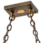 Meyda Lighting Sticks 60" 5-Light Antique Copper Island Pendant With Amber Mica Shade Glass