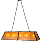 Meyda Lighting Sticks 60" 5-Light Antique Copper Island Pendant With Amber Mica Shade Glass