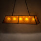 Meyda Lighting Sticks 60" 5-Light Antique Copper Island Pendant With Amber Mica Shade Glass