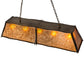 Meyda Lighting Sticks 60" 5-Light Antique Copper Island Pendant With Amber Mica Shade Glass