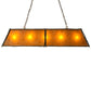 Meyda Lighting Sticks 60" 5-Light Antique Copper Island Pendant With Amber Mica Shade Glass