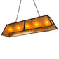 Meyda Lighting Sticks 60" 5-Light Antique Copper Island Pendant With Amber Mica Shade Glass