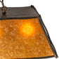 Meyda Lighting Sticks 60" 5-Light Antique Copper Island Pendant With Amber Mica Shade Glass