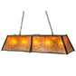 Meyda Lighting Sticks 60" 5-Light Antique Copper Island Pendant With Amber Mica Shade Glass