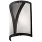 Meyda Lighting Stiletto 8" 2-Light Antique Iron Gate Wall Sconce With White Statuario Idalight Shade