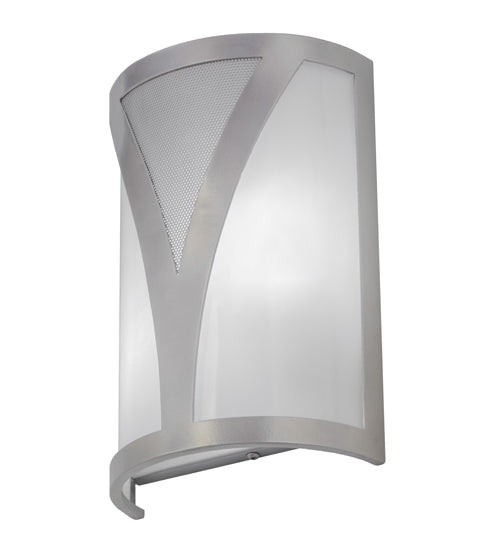 Meyda Lighting Stiletto 8" 2-Light Nickel Wall Sconce With White Statuario Idalight Shade