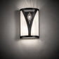 Meyda Lighting Stiletto 8" 2-Light Textured Black Wall Sconce With White Opal Shade Glass