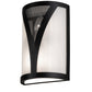 Meyda Lighting Stiletto 8" 2-Light Textured Black Wall Sconce With White Opal Shade Glass