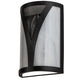 Meyda Lighting Stiletto 8" 2-Light Textured Black Wall Sconce With White Opal Shade Glass