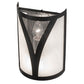 Meyda Lighting Stiletto 8" 2-Light Textured Black Wall Sconce With White Opal Shade Glass