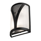 Meyda Lighting Stiletto 8" 2-Light Textured Black Wall Sconce With White Opal Shade Glass