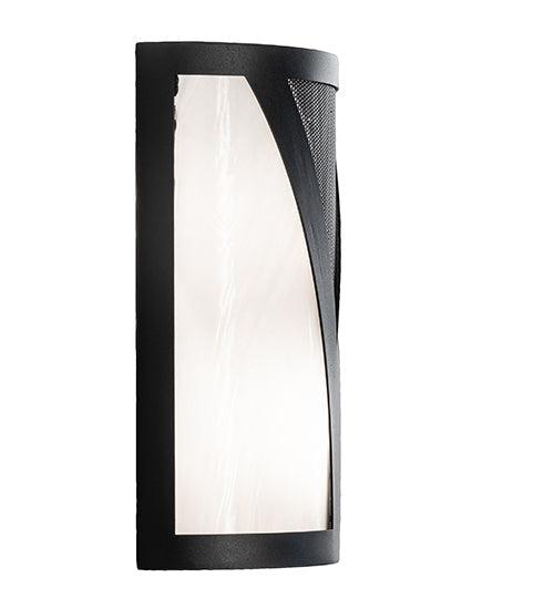 Meyda Lighting Stiletto 8" 2-Light Textured Black Wall Sconce With White Opal Shade Glass