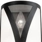 Meyda Lighting Stiletto 8" 2-Light Textured Black Wall Sconce With White Opal Shade Glass