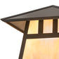 Meyda Lighting Stillwater 11" Craftsman Brown Double Bar Mission Outdoor Deck Light With Beige Iridescent Art Shade Glass