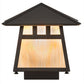 Meyda Lighting Stillwater 11" Craftsman Brown Double Bar Mission Outdoor Deck Light With Beige Iridescent Art Shade Glass