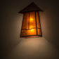 Meyda Lighting Stillwater 12" 2-Light Rust Valley View Wall Sconce With Amber Mica Shade Glass