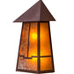 Meyda Lighting Stillwater 12" 2-Light Rust Valley View Wall Sconce With Amber Mica Shade Glass