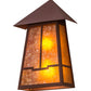 Meyda Lighting Stillwater 12" 2-Light Rust Valley View Wall Sconce With Amber Mica Shade Glass
