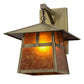 Meyda Lighting Stillwater 12" Antique Brass T Mission Hanging Wall Sconce With Amber Mica Shade Glass