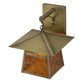 Meyda Lighting Stillwater 12" Antique Brass T Mission Hanging Wall Sconce With Amber Mica Shade Glass