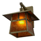 Meyda Lighting Stillwater 12" Antique Brass T Mission Hanging Wall Sconce With Amber Mica Shade Glass