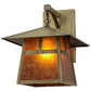 Meyda Lighting Stillwater 12" Antique Brass T Mission Hanging Wall Sconce With Amber Mica Shade Glass