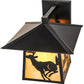 Meyda Lighting Stillwater 12" Craftsman Brown Deer Creek Solid Mount Wall Sconce With Beige Art Shade Glass