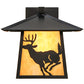 Meyda Lighting Stillwater 12" Craftsman Brown Deer Creek Solid Mount Wall Sconce With Beige Art Shade Glass