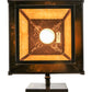 Meyda Lighting Stillwater 12" Craftsman Brown Deer Creek Solid Mount Wall Sconce With Beige Art Shade Glass