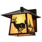 Meyda Lighting Stillwater 12" Craftsman Brown Deer Creek Solid Mount Wall Sconce With Beige Art Shade Glass