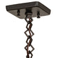 Meyda Lighting Stillwater 12" Craftsman Brown Double Bar Mission Pendant Light With Beige Art Shade Glass