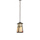 Meyda Lighting Stillwater 12" Craftsman Brown Double Bar Mission Pendant Light With Beige Art Shade Glass