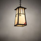 Meyda Lighting Stillwater 12" Craftsman Brown Double Bar Mission Pendant Light With Beige Art Shade Glass