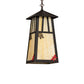 Meyda Lighting Stillwater 12" Craftsman Brown Double Bar Mission Pendant Light With Beige Art Shade Glass