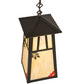 Meyda Lighting Stillwater 12" Craftsman Brown Double Bar Mission Pendant Light With Beige Art Shade Glass