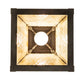 Meyda Lighting Stillwater 12" Craftsman Brown Double Bar Mission Pendant Light With Beige Art Shade Glass