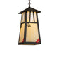 Meyda Lighting Stillwater 12" Craftsman Brown Double Bar Mission Pendant Light With Beige Art Shade Glass