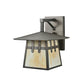 Meyda Lighting Stillwater 12" Craftsman Brown Double Cross Mission Wall Sconce With Beige Art Shade Glass