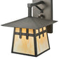 Meyda Lighting Stillwater 12" Craftsman Brown Double Cross Mission Wall Sconce With Beige Art Shade Glass