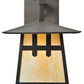 Meyda Lighting Stillwater 12" Craftsman Brown Double Cross Mission Wall Sconce With Beige Art Shade Glass