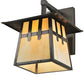 Meyda Lighting Stillwater 12" Craftsman Brown Double Cross Mission Wall Sconce With Beige Art Shade Glass