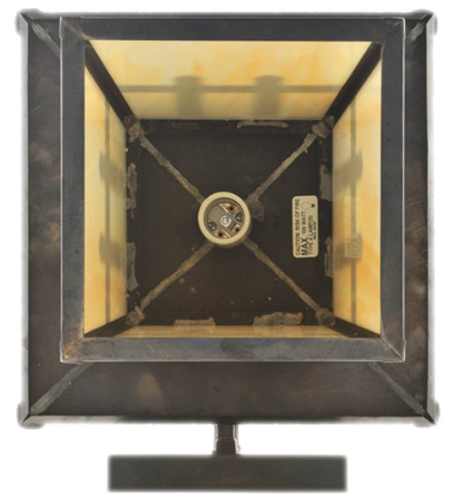 Meyda Lighting Stillwater 12" Craftsman Brown Double Cross Mission Wall Sconce With Beige Art Shade Glass