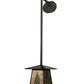 Meyda Lighting Stillwater 12" Craftsman Brown & Green Trees Tall Pine Hanging Wall Sconce With Amber Mica Shade Glass