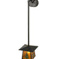 Meyda Lighting Stillwater 12" Craftsman Brown & Green Trees Tall Pine Hanging Wall Sconce With Amber Mica Shade Glass