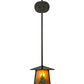 Meyda Lighting Stillwater 12" Craftsman Brown & Green Trees Tall Pine Hanging Wall Sconce With Amber Mica Shade Glass